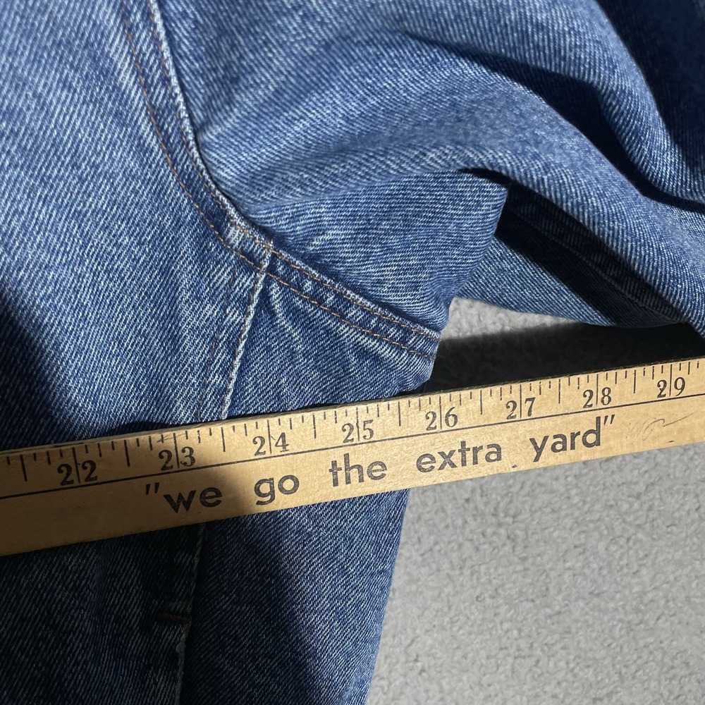 Wrangler Hero Jacket Mens XL Blue Sherpa Lined Denim Corduroy Collar Distressed - Picture 6 of 13
